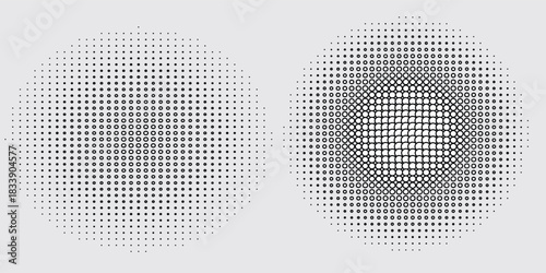 Halftone gradient. Dotted gradient, smooth dots spraying and halftones dot background seamless