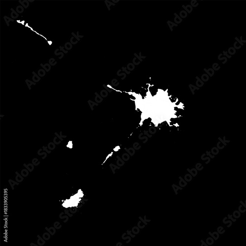 Hand drawn stylized grunge bird droppings set black and white. Flat blot style vector illustration. (Can be used as texture for cards, invitations, DIY, web sites)