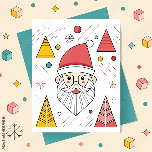 christmas card with santa claus