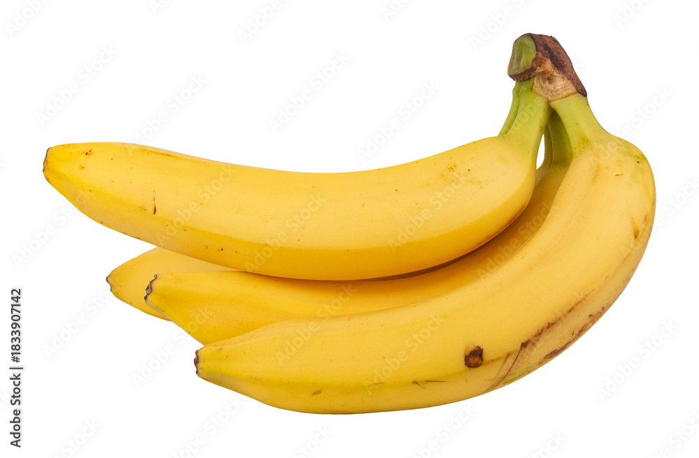 Naklejka premium Bunch of yellow bananas isolated on transparent or white background, png design element