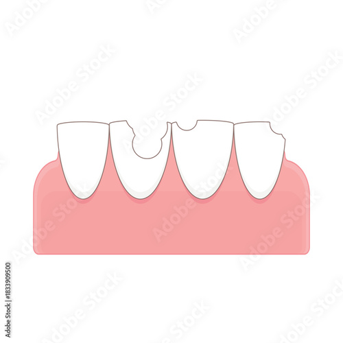 lower front teeth cavities on the gums cartoon cute