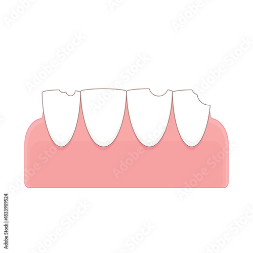 lower front teeth cavities on the gums cartoon cute