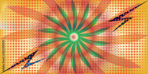 Pop art yellow comic book cartoon magazine cover. Cartoon cute retro Strip pattern mock up. Vector halftone illustration. Vintage background for comic superhero text, speech bubble, message.