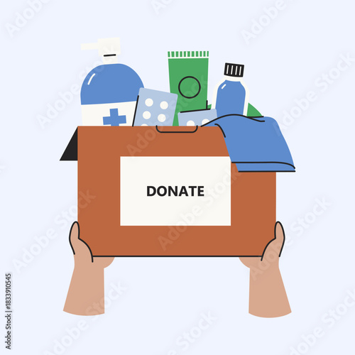 Community Support Initiatives Illustrated Helping Those in Need Through Essential Donations