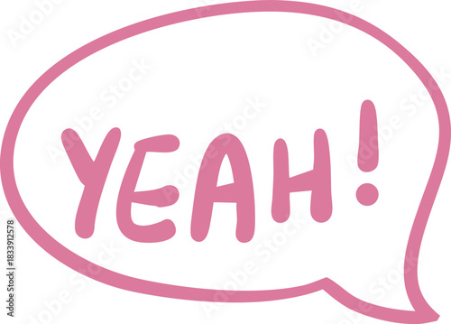 yeah cute handwritten English words and exclamation sentences