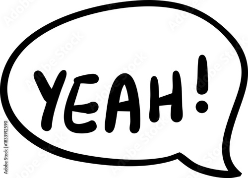 yeah cute handwritten English words and exclamation sentences