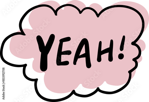 yeah cute handwritten English words and exclamation sentences