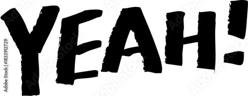 yeah cute handwritten English words and exclamation sentences