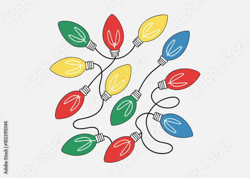 Christmas lights, Colorful string fairy lights, Holiday festive xmas