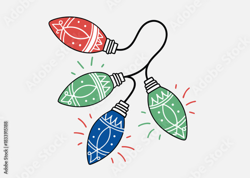 Christmas lights, Colorful string fairy lights, Holiday festive xmas