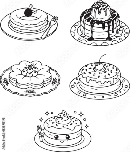 Funnel Cake Illustration Vector with Sweet Powdered Sugar Funnel Cake Carnival Treat Vector Art for Food and Dessert Graphics 