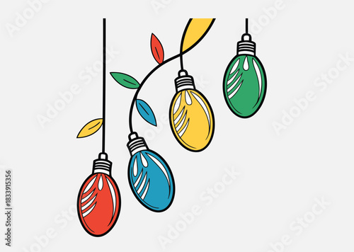 Christmas lights, Colorful string fairy lights, Holiday festive xmas