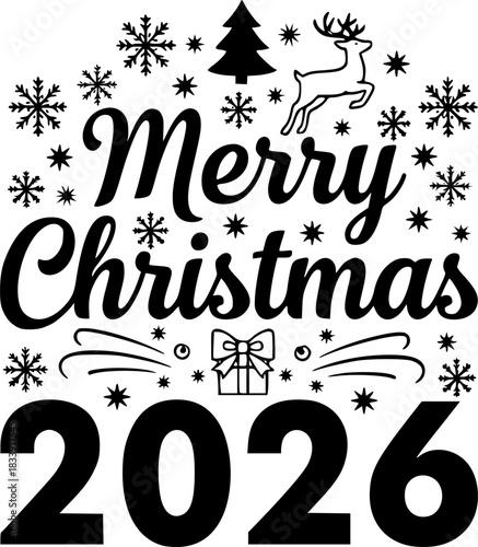 Merry Christmas 2025 Festive Vector 
