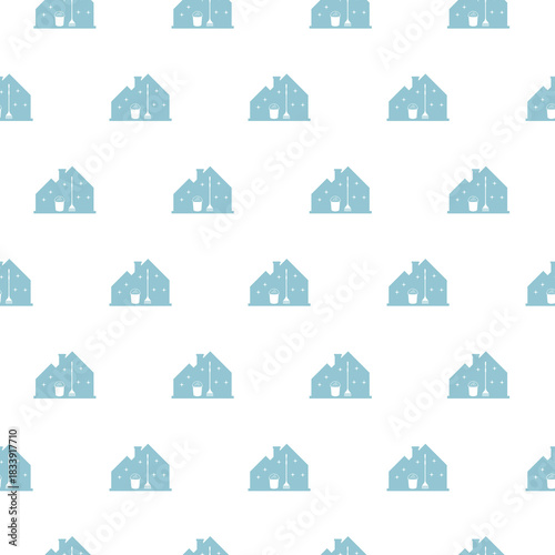 House cleaning service seamless pattern isolated on white background