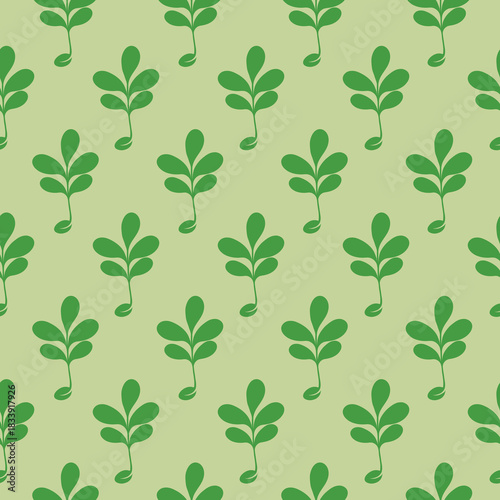 Sprout seamless pattern isolated on color background