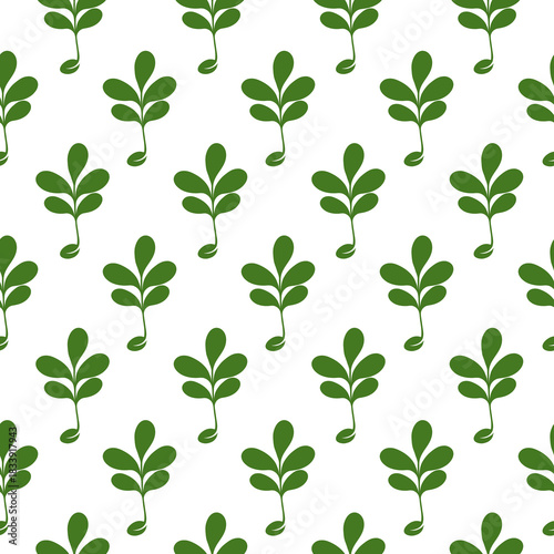 Sprout seamless pattern isolated on white background
