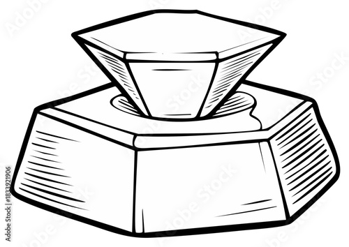 Hand drawn cartoon sketch of a facial tissue box dispenser illustration