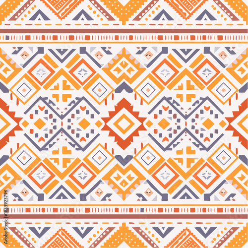 Creative ethnic style vector seamless pattern. Unique geometric vector swatch. Perfect for screen background