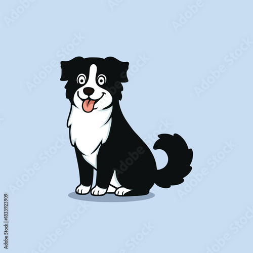 Cute australian shepherd dog cartoon