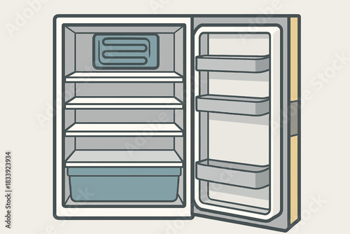 Cutaway Refrigerator Interior Layers