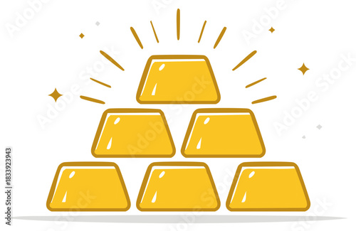 Stacked Gold Bars Shining Bright Representing Wealth and Success