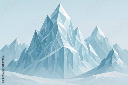 Glacial Crystalline Mountain Peaks