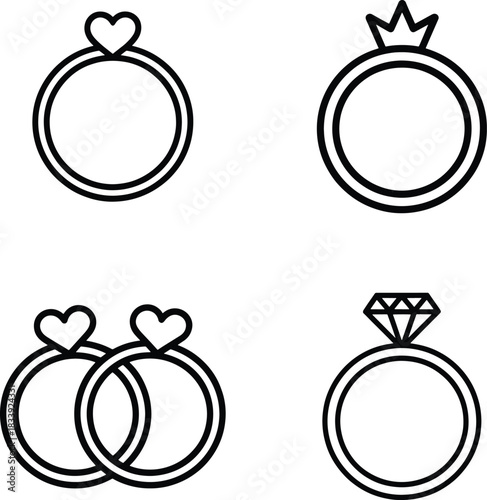 Engagement Ring Line Art Collection