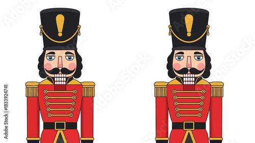 Classic Toy Nutcracker Soldier Vector Illustration