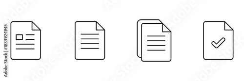 Application form, text document, file stack, approved report icon vector illustration for office business use.