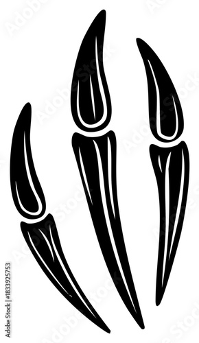 Claws or Talons Illustration Black Sharp Points