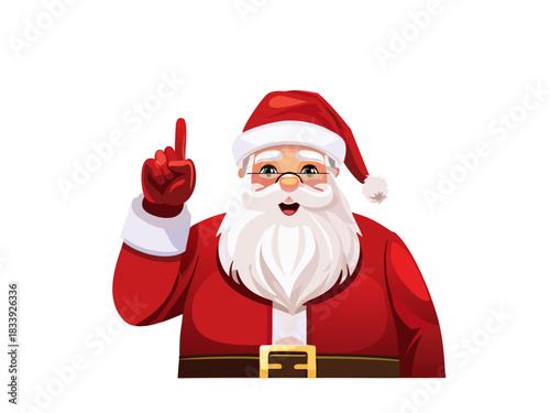 Vector Santa Claus Pointing, Christmas Santa Illustration Gesture