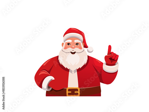 Vector Santa Claus Pointing, Christmas Santa Illustration Gesture