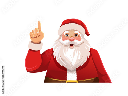 Vector Santa Claus Pointing, Christmas Santa Illustration Gesture