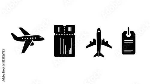 Minimalist illustration showcasing travel essentials and themes in a modern design