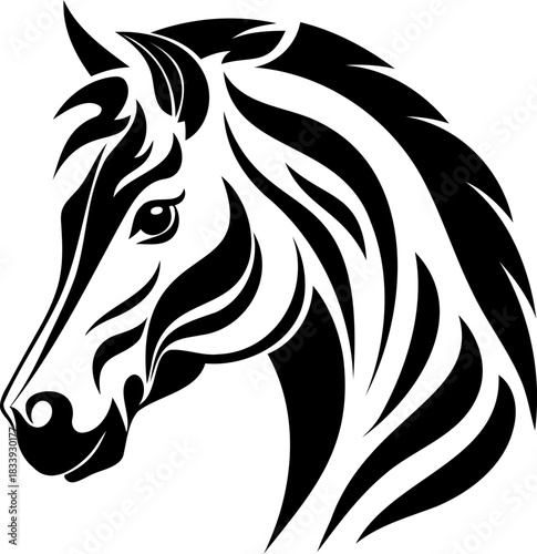 Wallpaper Mural Horse silhouette hand drawing logo design Torontodigital.ca