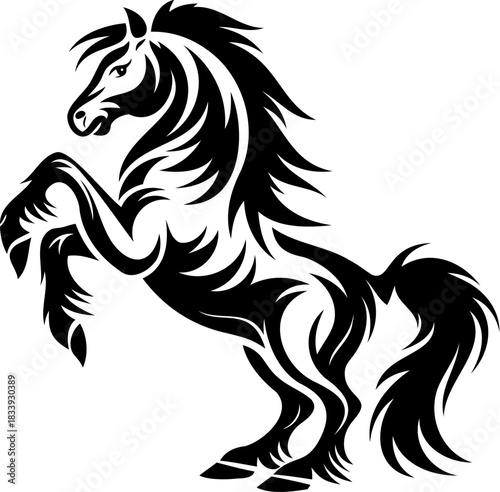 Wallpaper Mural Horse silhouette hand drawing logo design Torontodigital.ca