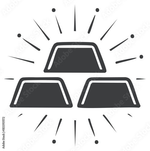 Illustrative Gold Bars Stack Graphic Shining Wealth Finance Investment Success