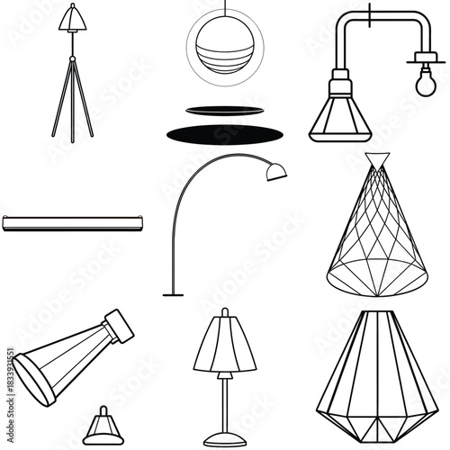 Modern danish design lamp with natural wood texture accents