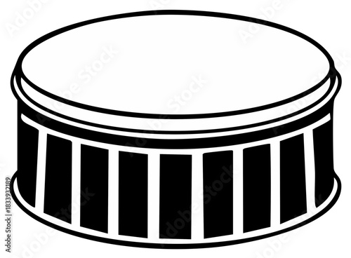 Simple vector icon of a screw top bottle cap or jar lid with ribbed edges