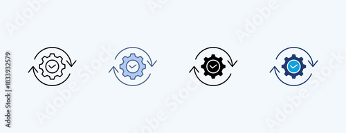 Process Improvement Multiple Icon Illustration Vector