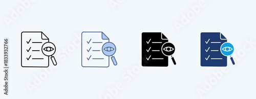 Process Review Multiple Icon Illustration Vector