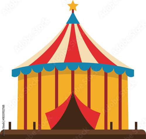 Colorful circus tent illustration isolated on