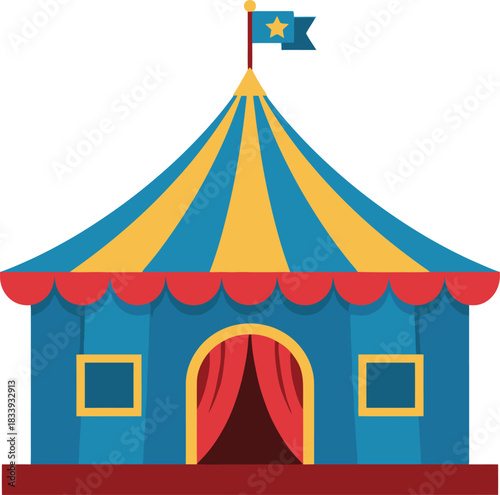 Colorful circus tent illustration isolated on