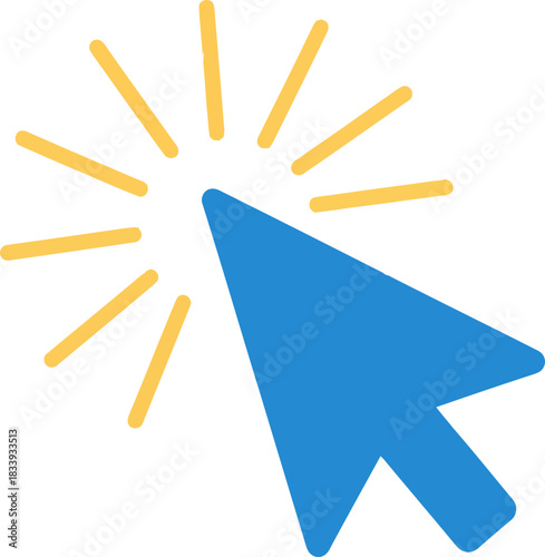 Minimalist Digital Cursor Icon with Radiating Lines on Black Background for User Interface Design