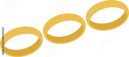 Minimalist Gold Chain Links with Transparent Background in a Modern Design Style