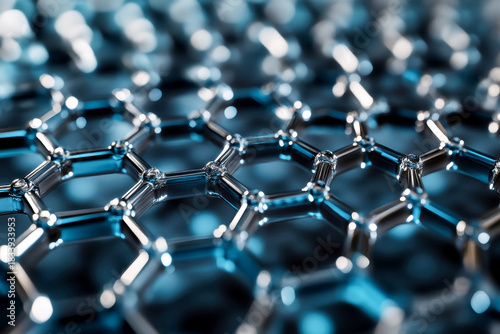 Close examination reveals the smooth, shiny surfaces of graphene sheets, showcasing advanced materials in a scientific atmosphere with stunning detail