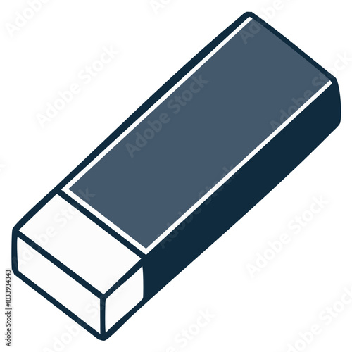 Simple block eraser vector icon for school and office supplies, correcting mistakes
