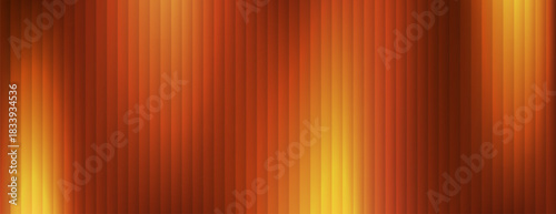 Corrugated, fluted glass vertical stripes in warm red, orange, and gold tone vector texture. Ribbed plastic gradient background