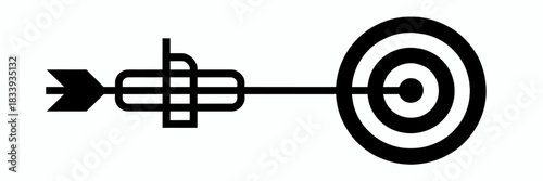Black and White Arrow Hitting the Bullseye Illustrating Precision and Focus Business Success