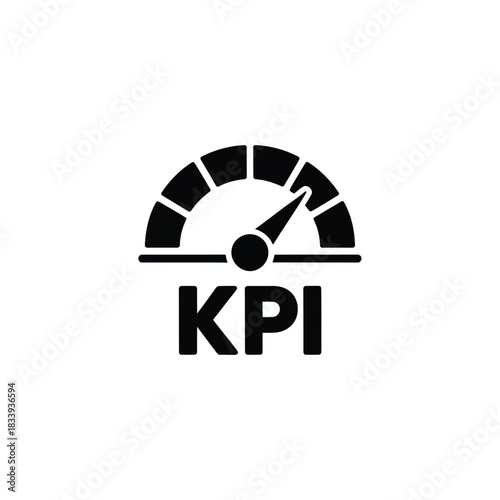 Key performance indicator icon business dashboard metric measurement gauge speedometer analysis vector illustration symbol